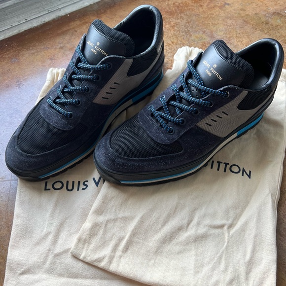 AUTHENTIC Louis Vuitton Suede Monogram Eclipse Harlem Sneaker. Men’s size 6 1/2 - Picture 2 of 8
